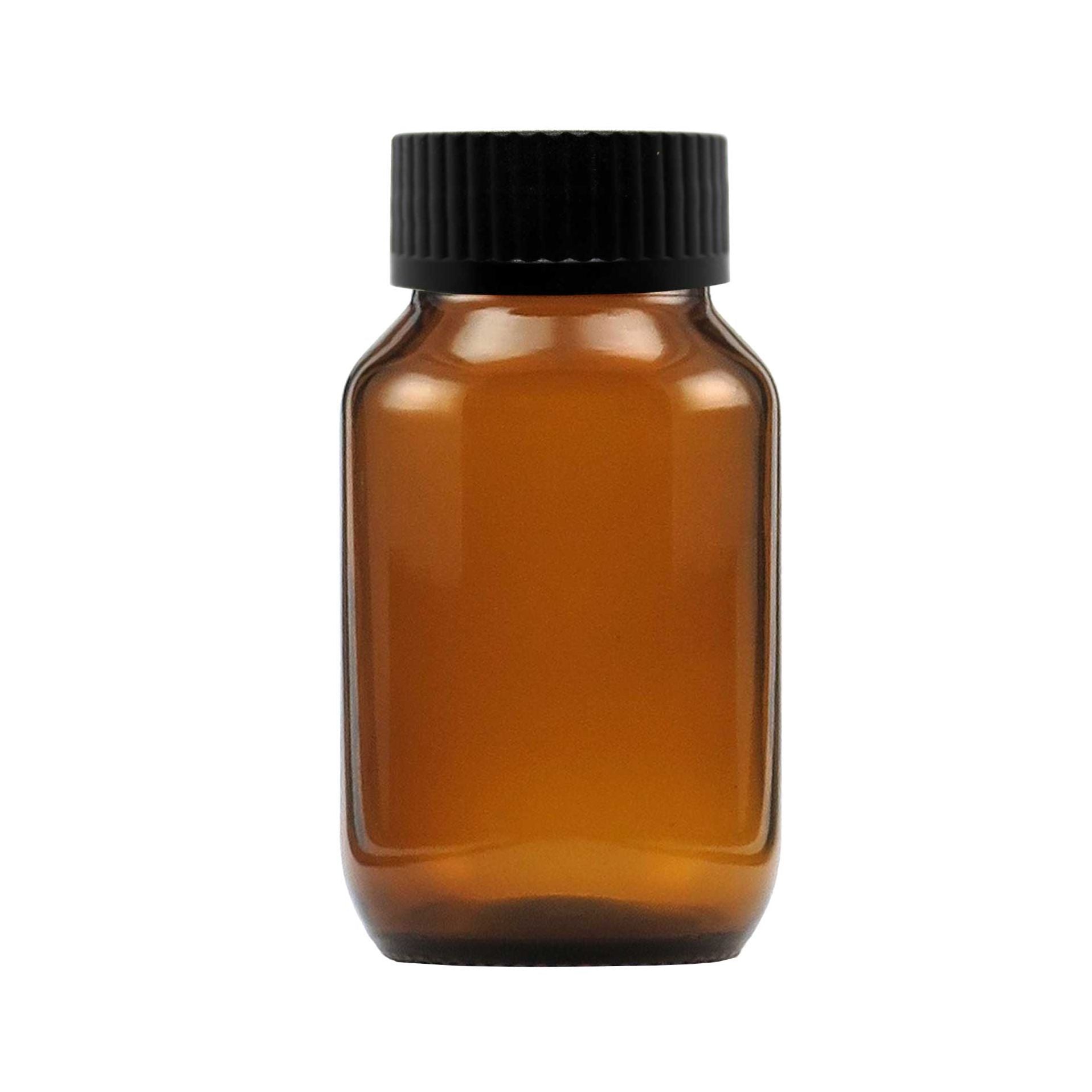 100ml Hajmola Glass Amber Bottle with Black Cap_(N4873)