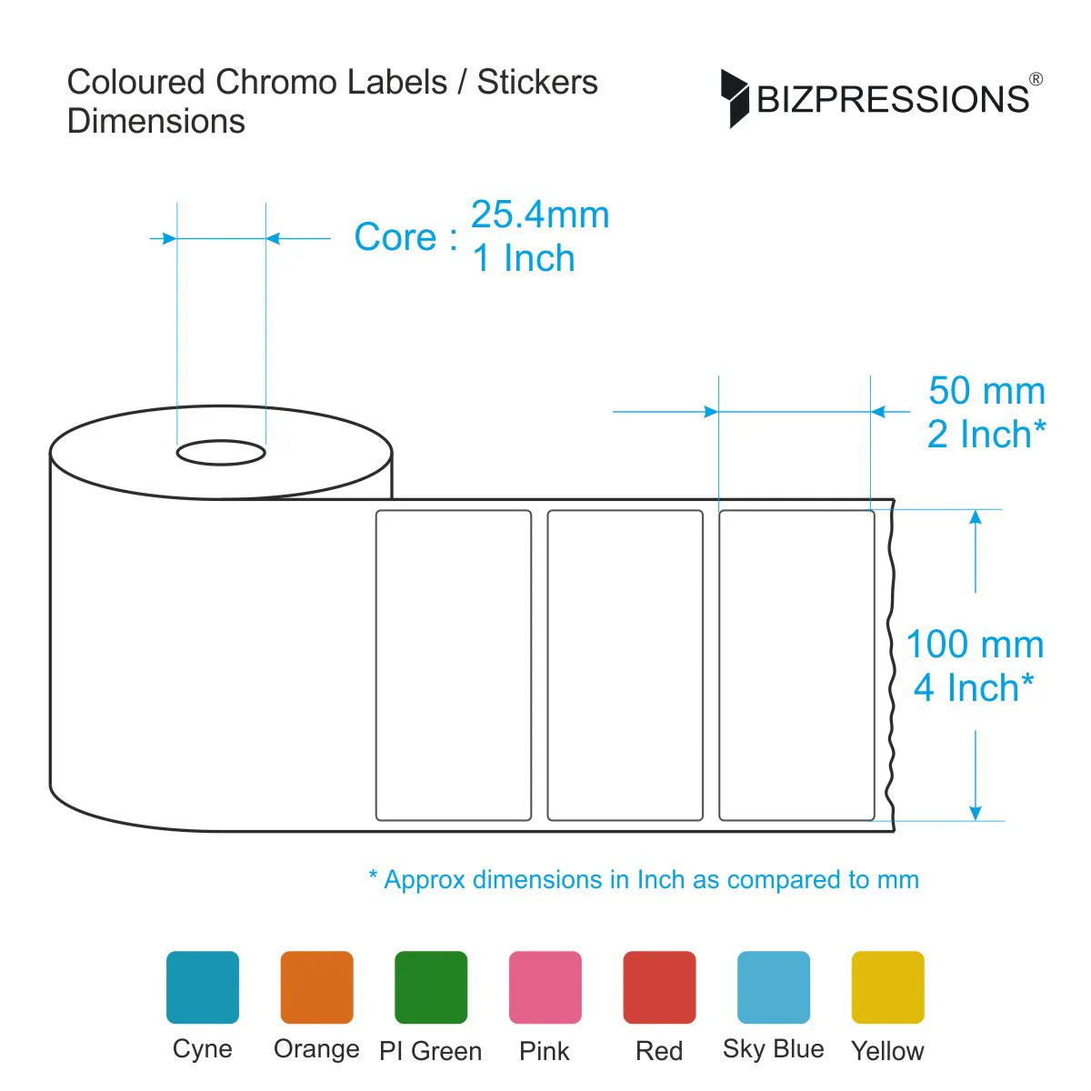 Coloured Chromo Label Sticker Roll