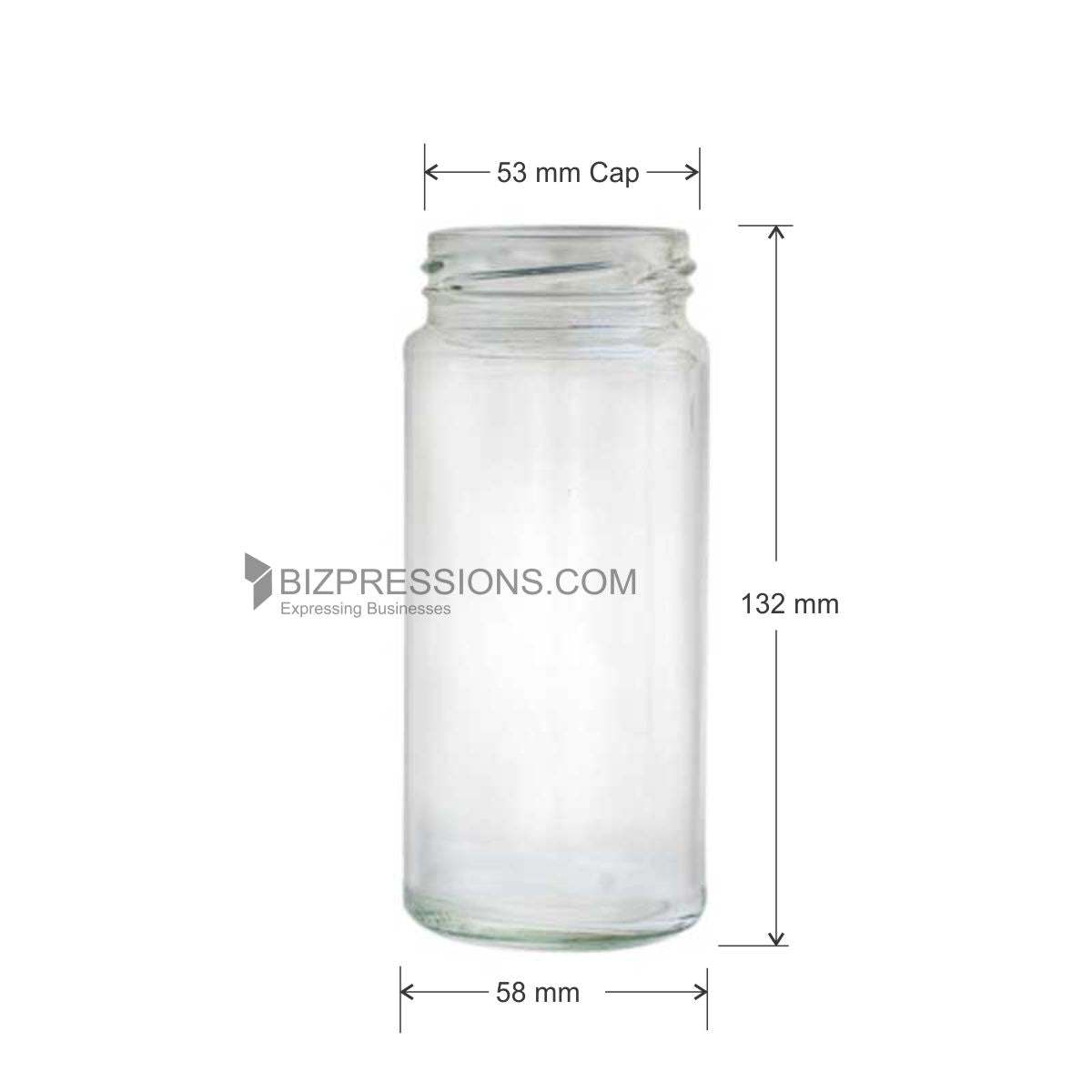 250ml Bamboo Glass Jar with 53mm Lug Cap