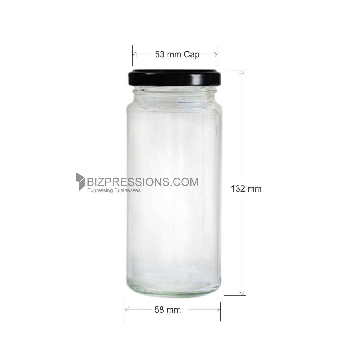 250ml Bamboo Glass Jar with 53mm Lug Cap