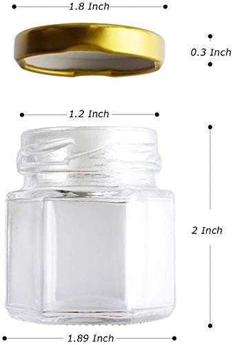 Hexagon Glass Jar with Lug cap