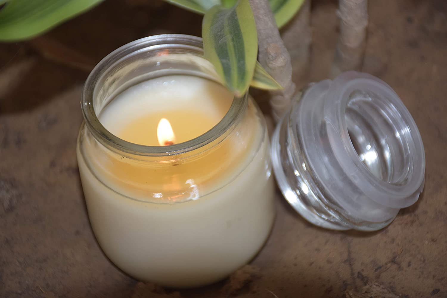 Clear / Transparent Glass Candle Jar with Cap