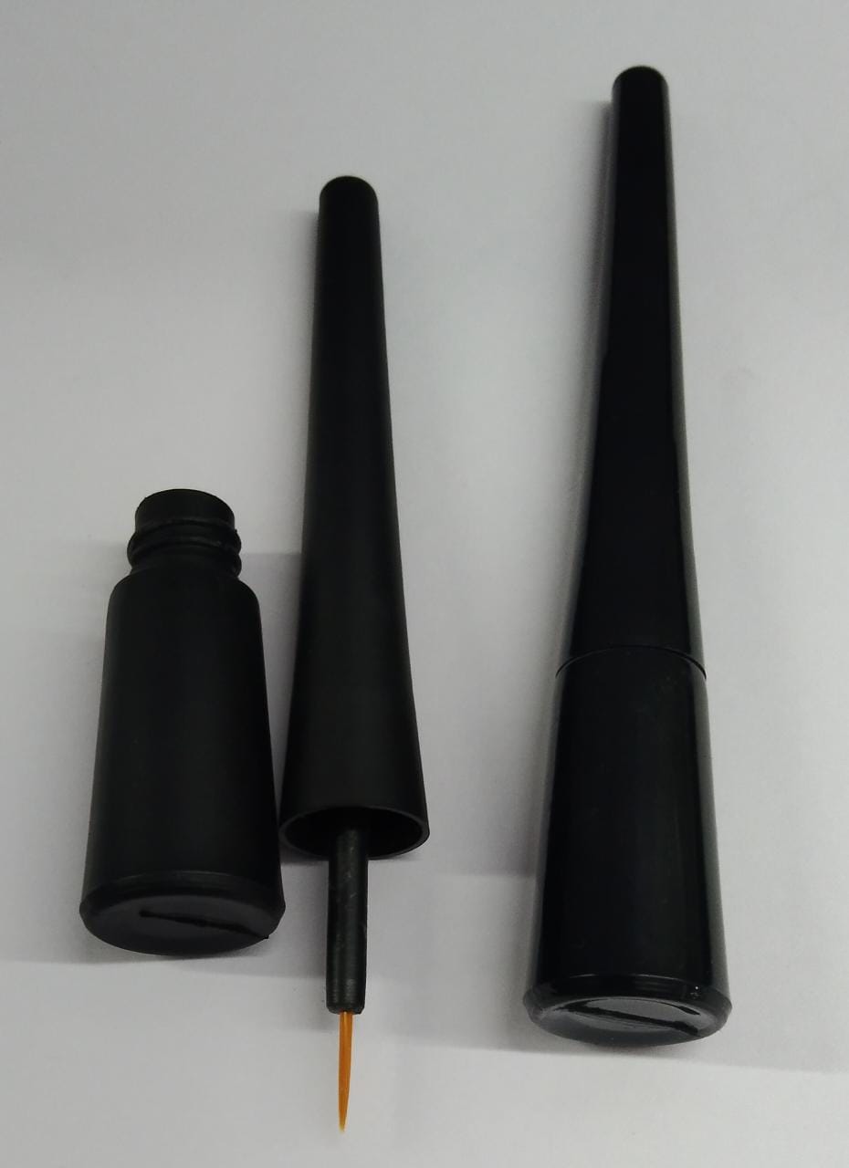 4ml Empty Plastic Minar Shape Mini Eyeliner Container Set - Matt Black_(N6558)