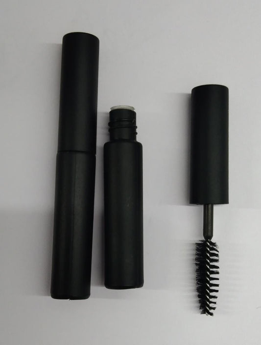 4ml Empty Round Mini Mascara Matt Black Container and Matt Black Cap_(N6593)