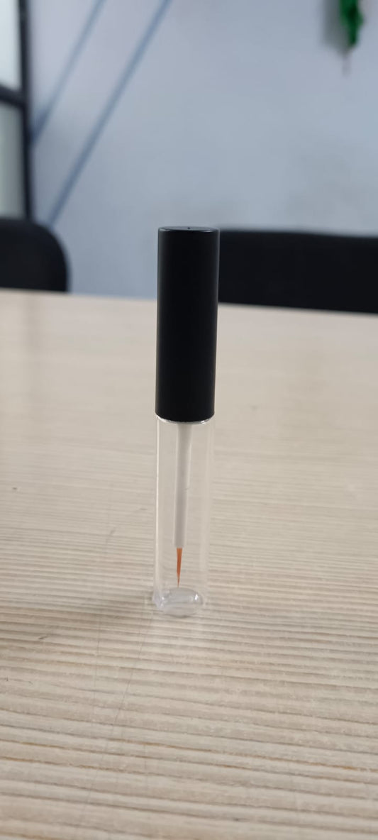 4ml Empty Round Shape Mini Eyeliner Clear Bottle with Matt Black Cap_(N7365)