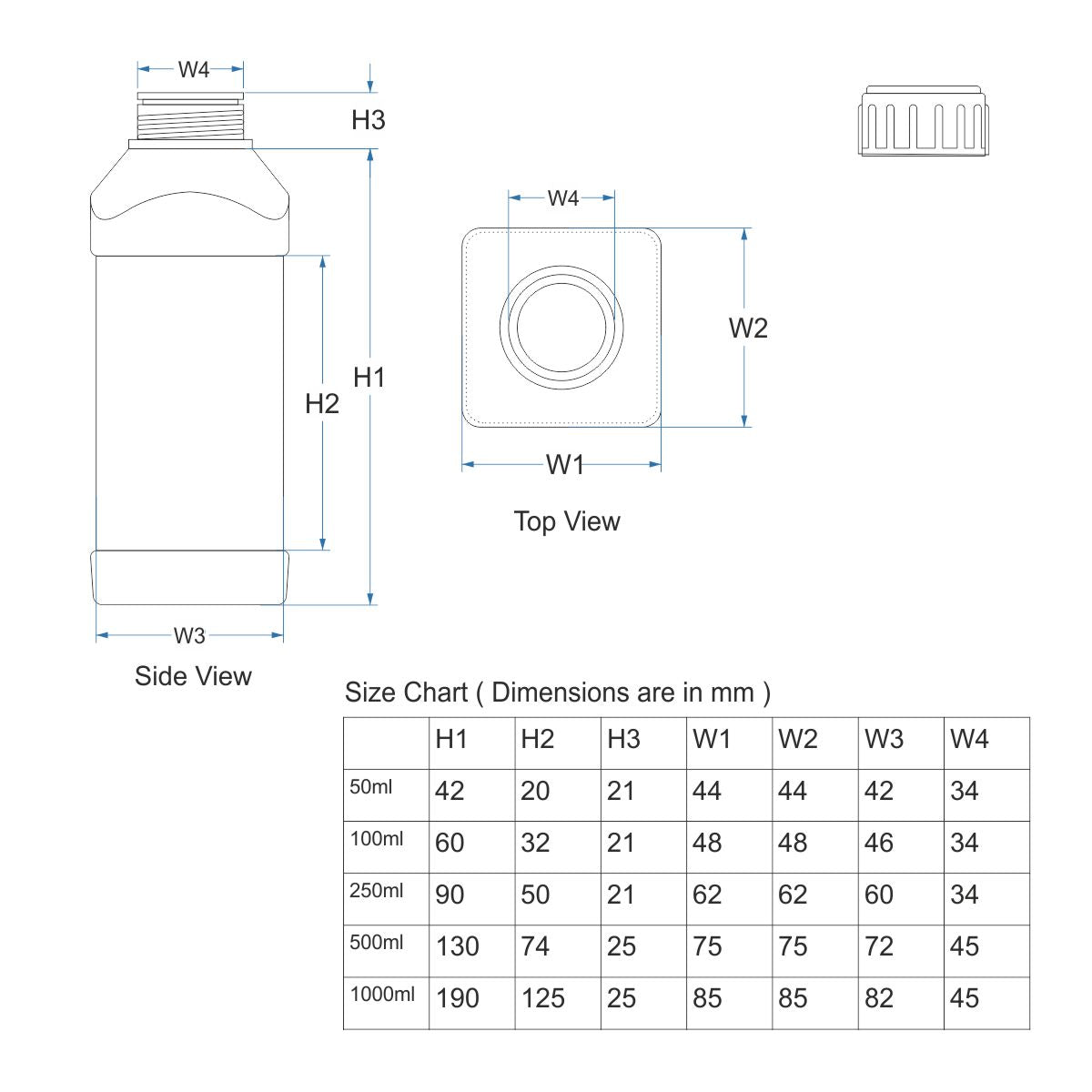 HDPE Empty Bottle With Cap, Inner Plug, and Induction Seal