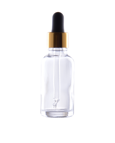 Clear Glass Bottle with Inner and Rubber Dropper