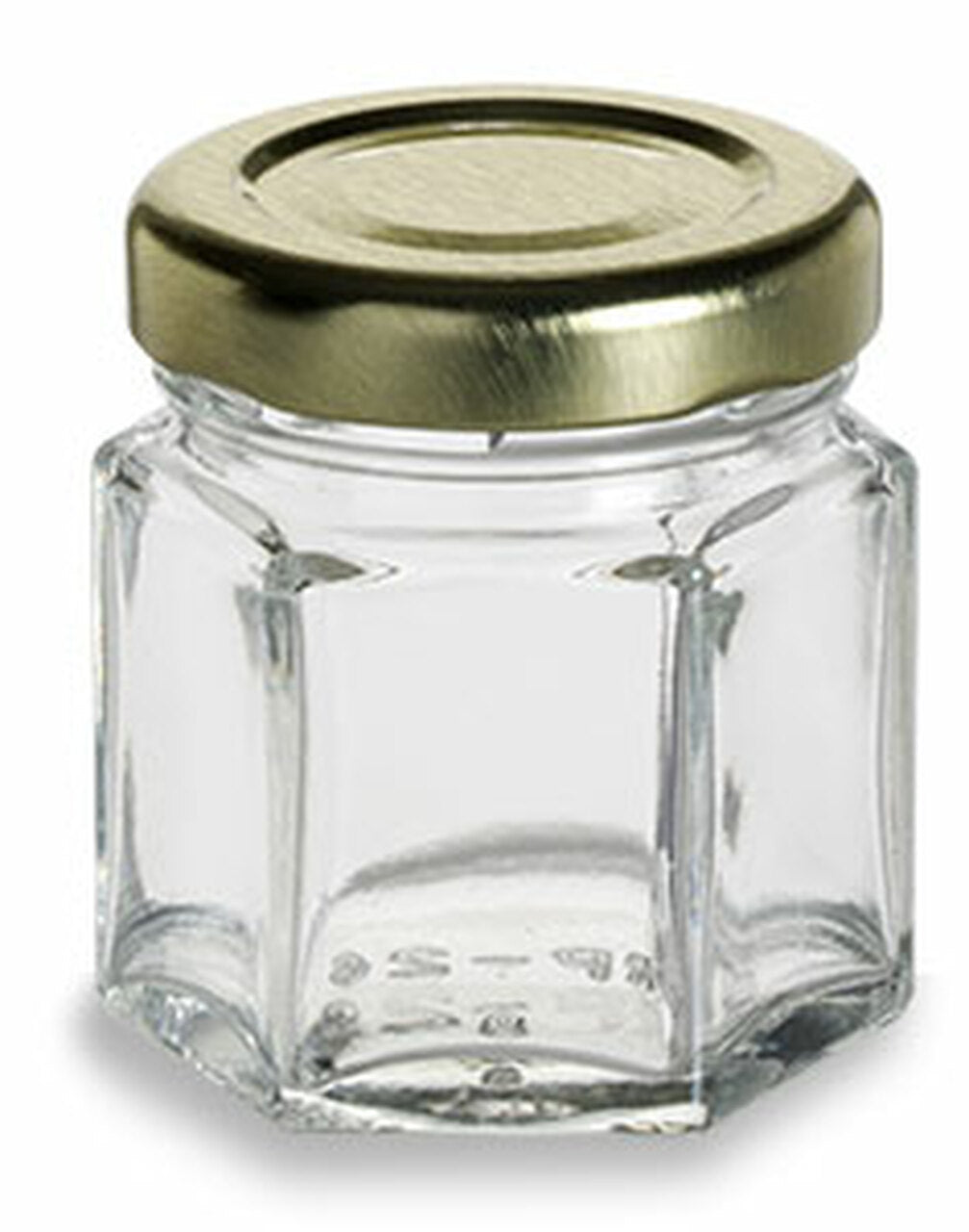 Hexagon Glass Jar with Lug cap